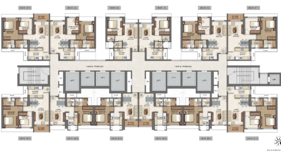 Runwal-Enchanted-Tower-D-Typical-Floor-Plan